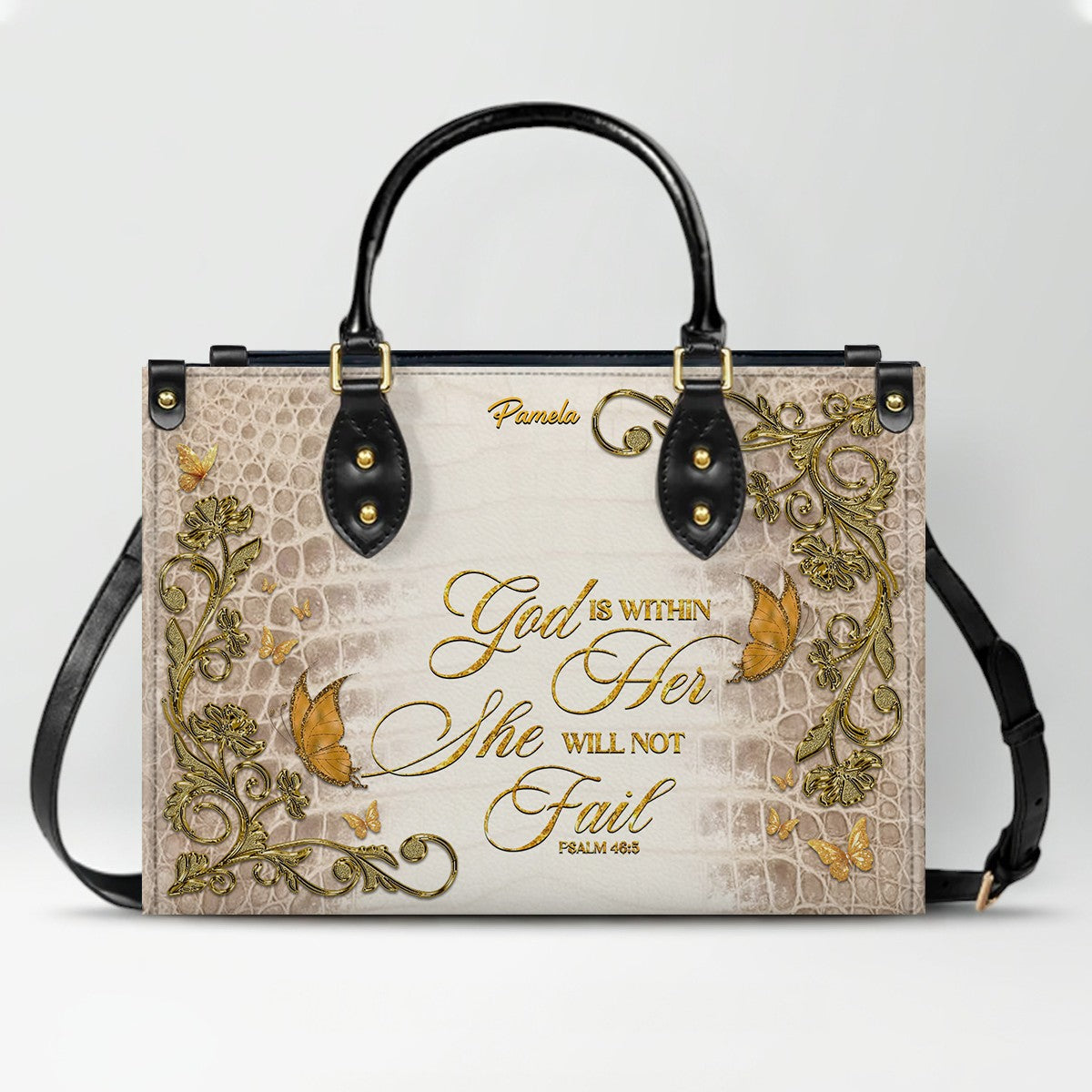 Personalized Philippians 4:13 Leather Tote Bag