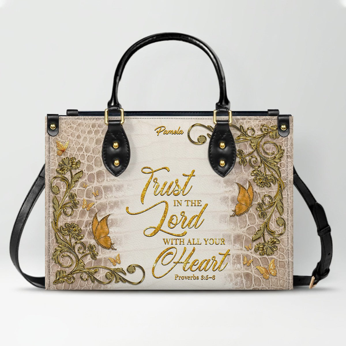 Personalized Philippians 4:13 Leather Tote Bag