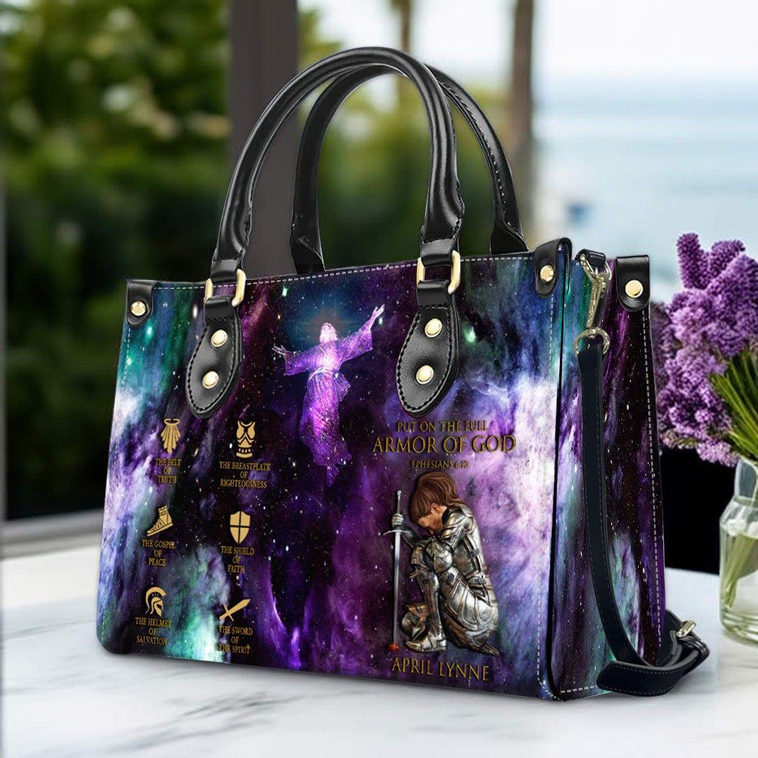 Personalized Armor of God Leather Handbag Set