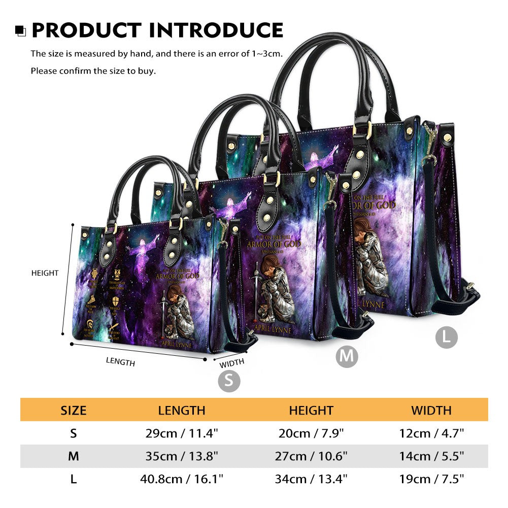 Personalized Armor of God Leather Handbag Set