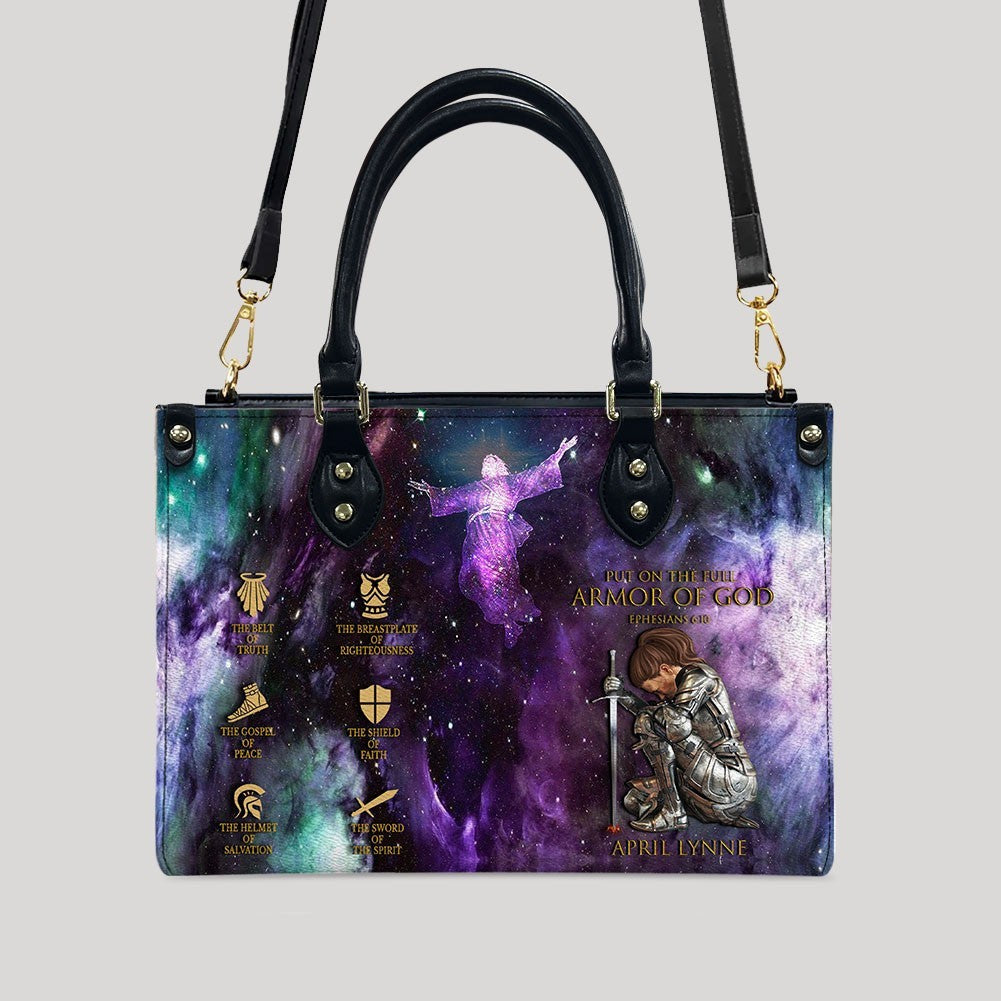 Personalized Armor of God Leather Handbag Set