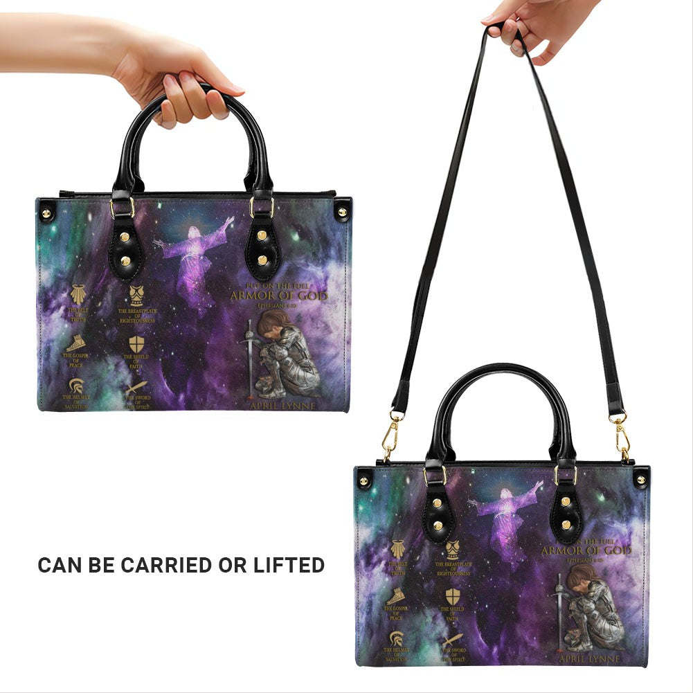 Personalized Armor of God Leather Handbag Set