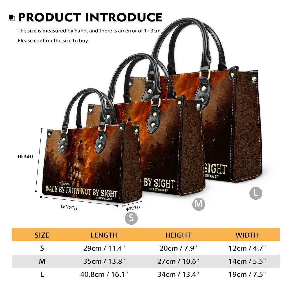 Personalized Walk by Faith Leather Handbag