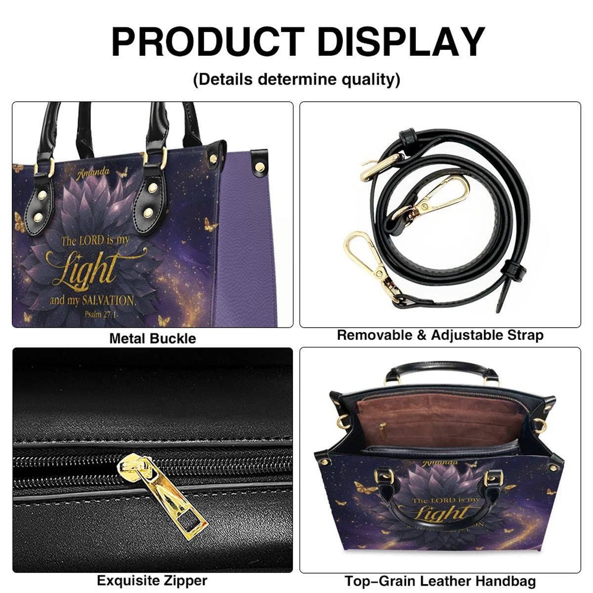 Personalized Christian Leather Handbag