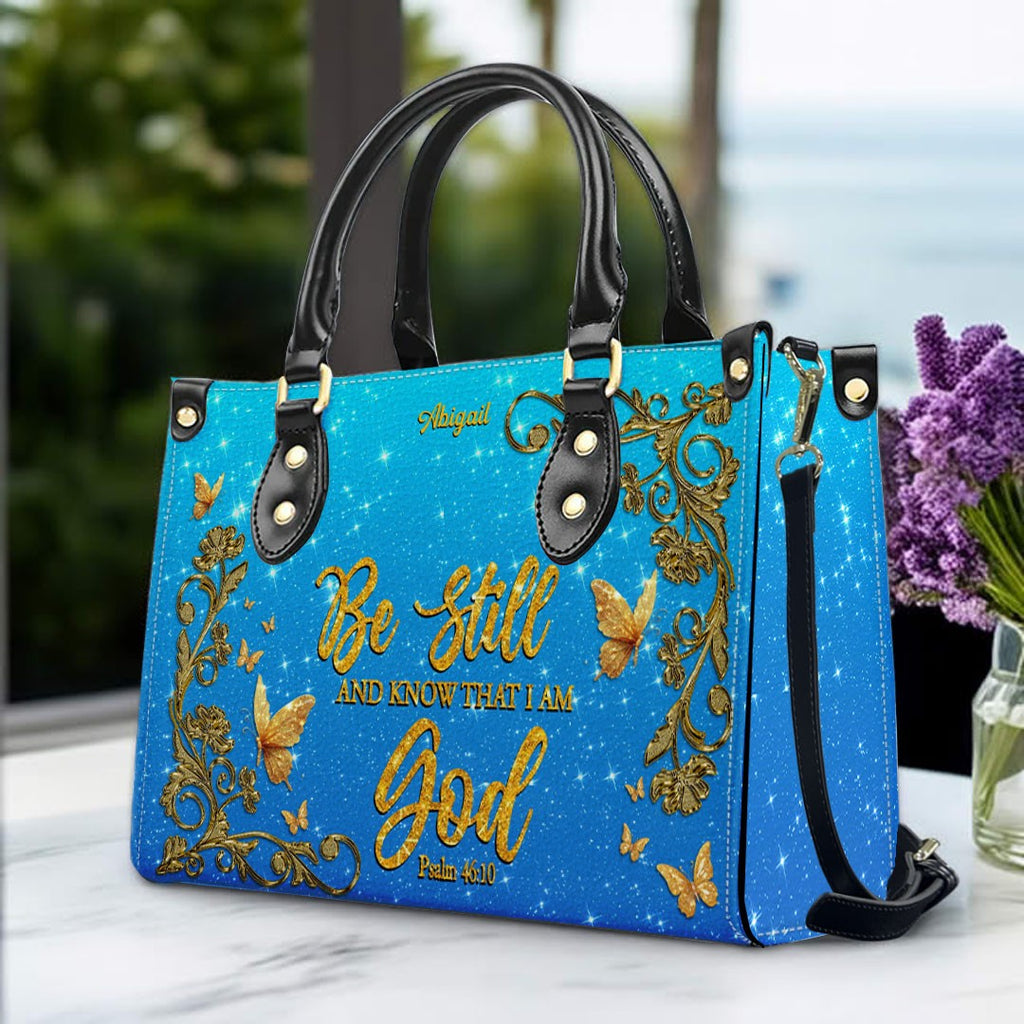 Personalized Christian Leather Tote Bag Set