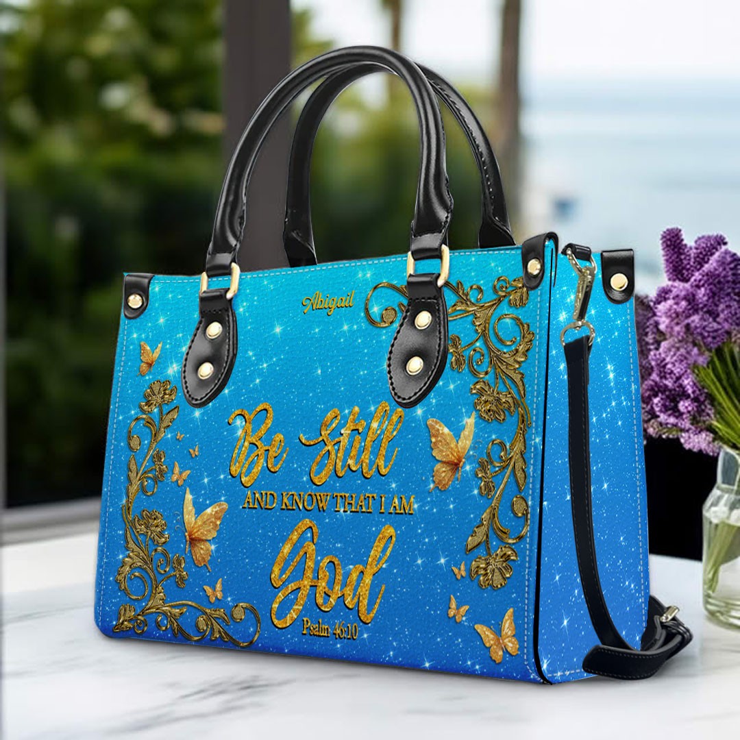 Personalized Christian Leather Tote Bag Set