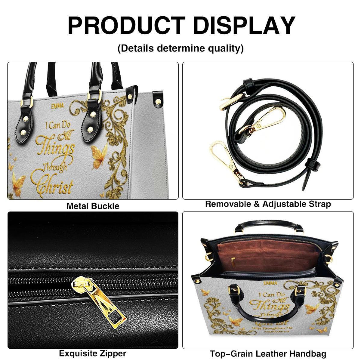 Personalized Christian Leather Handbag & Wallet