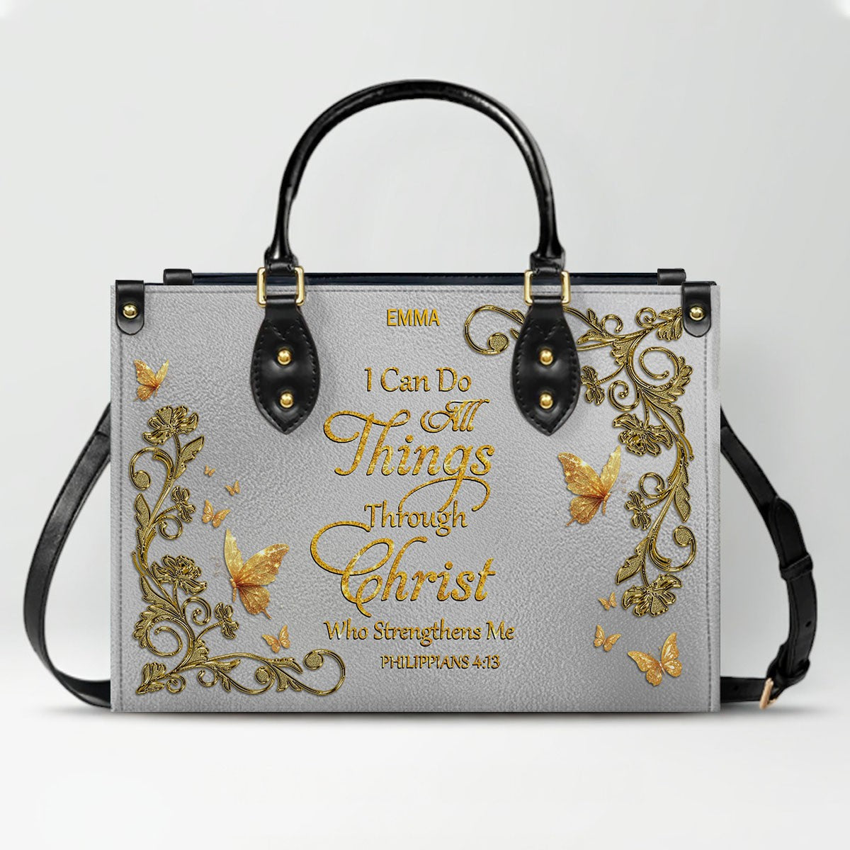 "I Can Do All Things" Leather Tote & Wallet Set