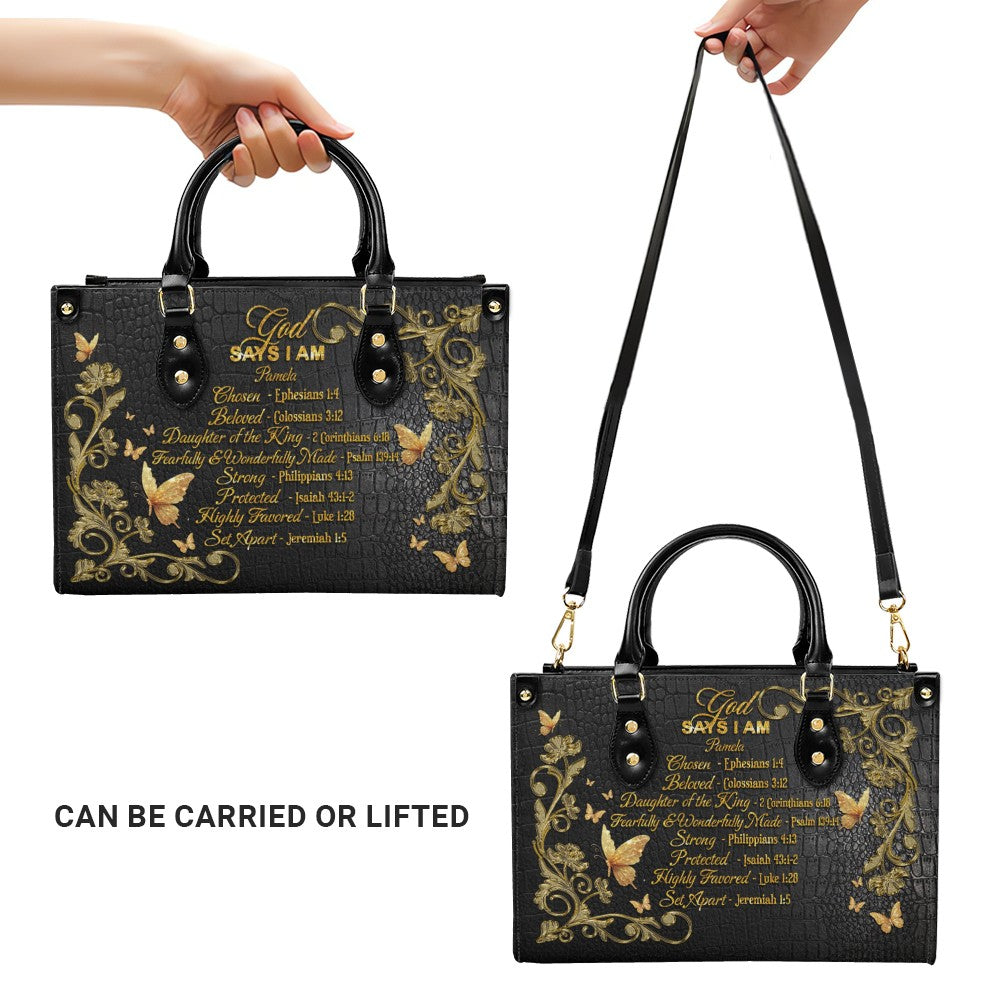 Personalized Christian Leather Handbag Set
