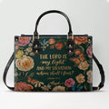 Personalized Psalm 27:1 Floral Leather Handbag