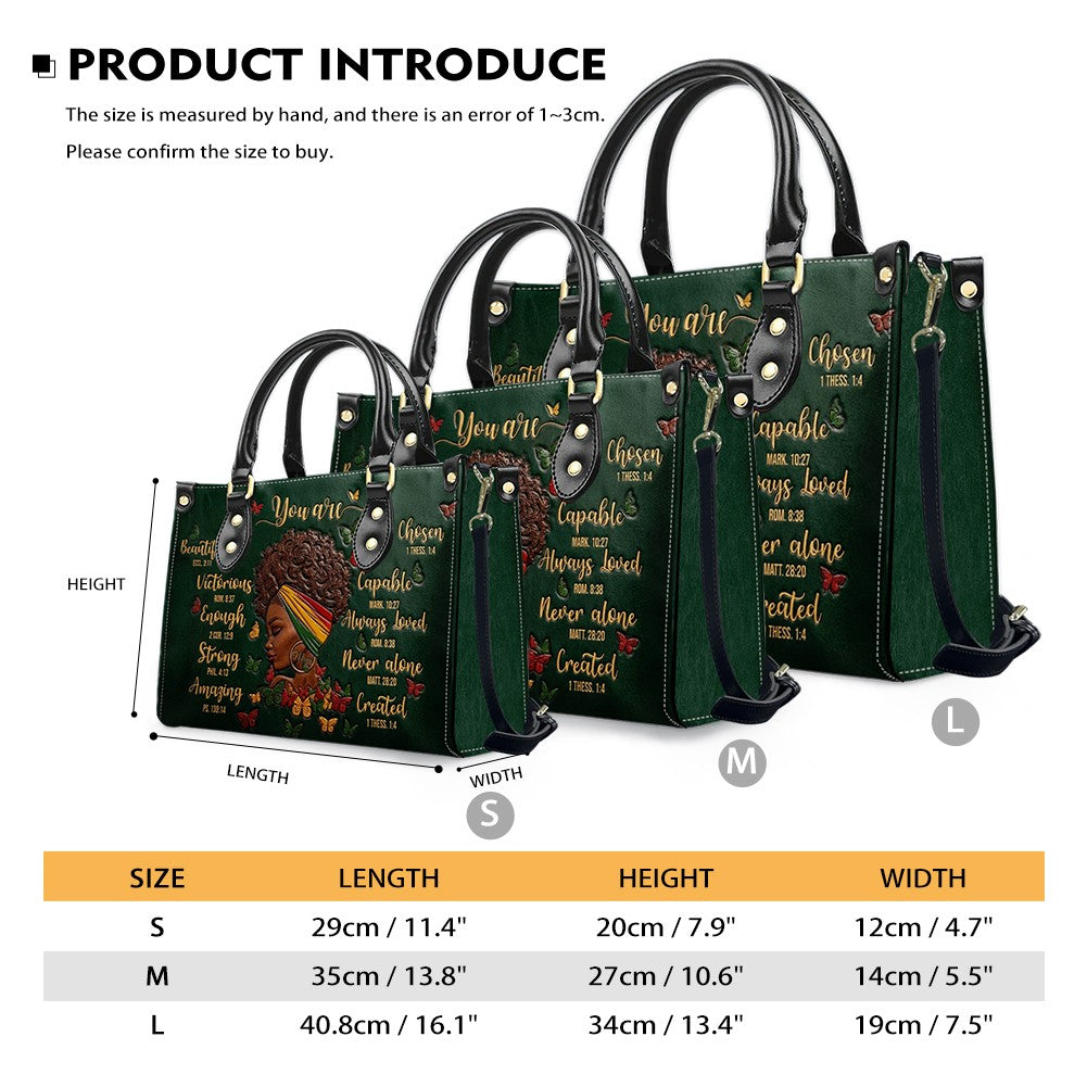 Personalized 'You Are Beautiful' Leather Handbag