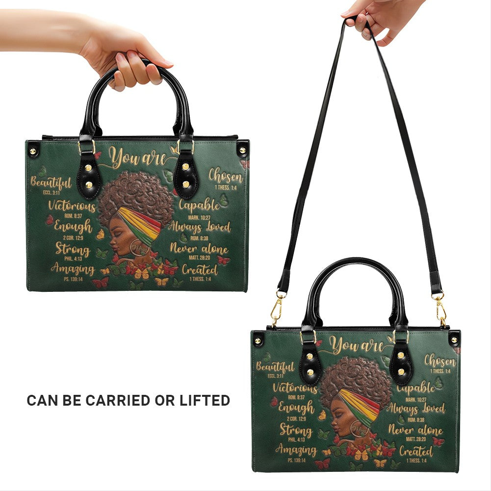 Personalized 'You Are Beautiful' Leather Handbag