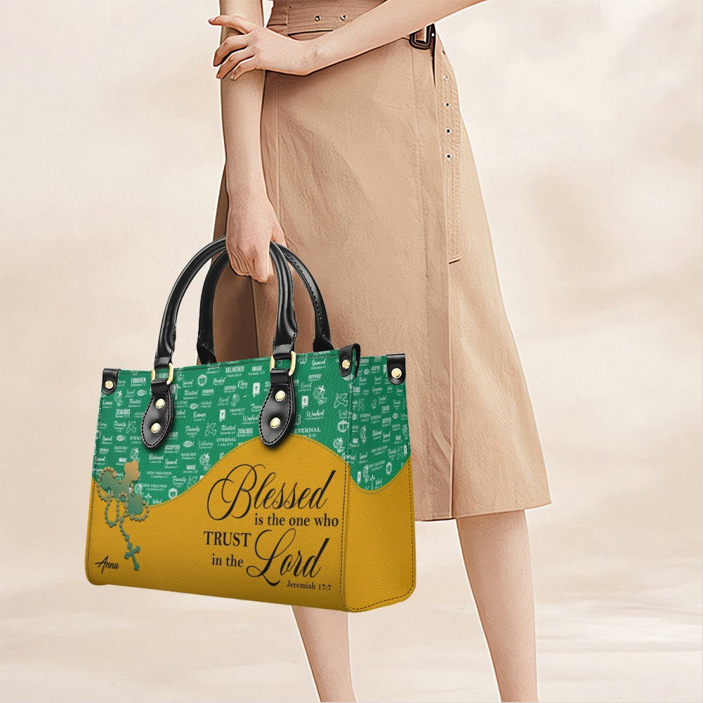 Personalized Bible Verse Leather Handbag
