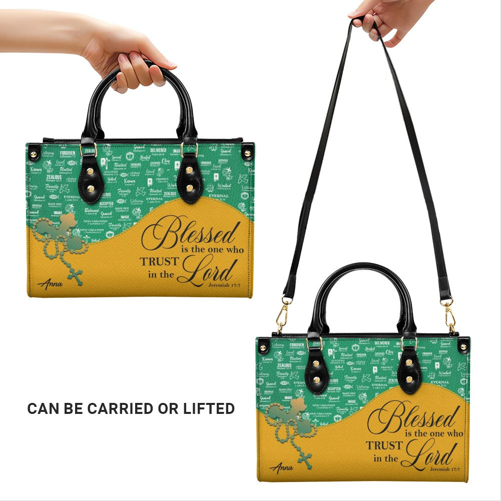 Personalized Bible Verse Leather Handbag