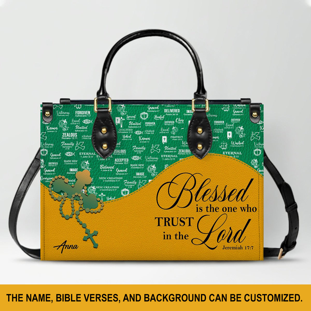 Personalized Bible Verse Leather Handbag