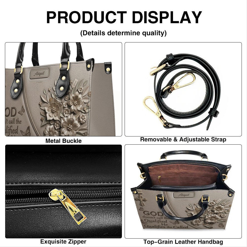 Personalized Christian Floral Leather Handbag