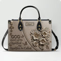 Personalized Christian Floral Leather Handbag