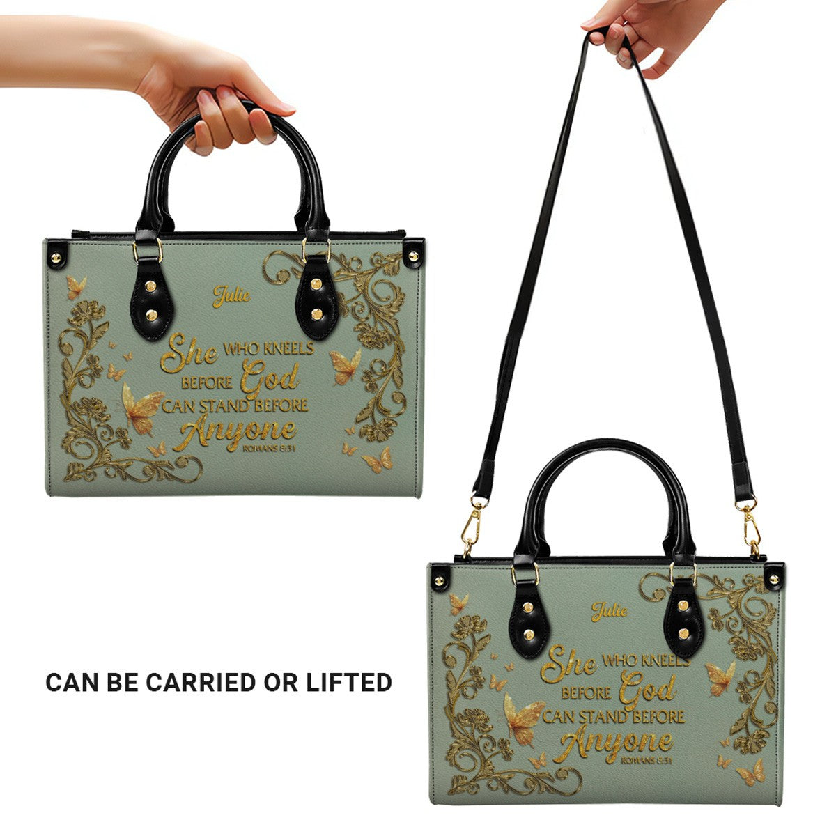Personalized Christian Leather Handbag & Wallet