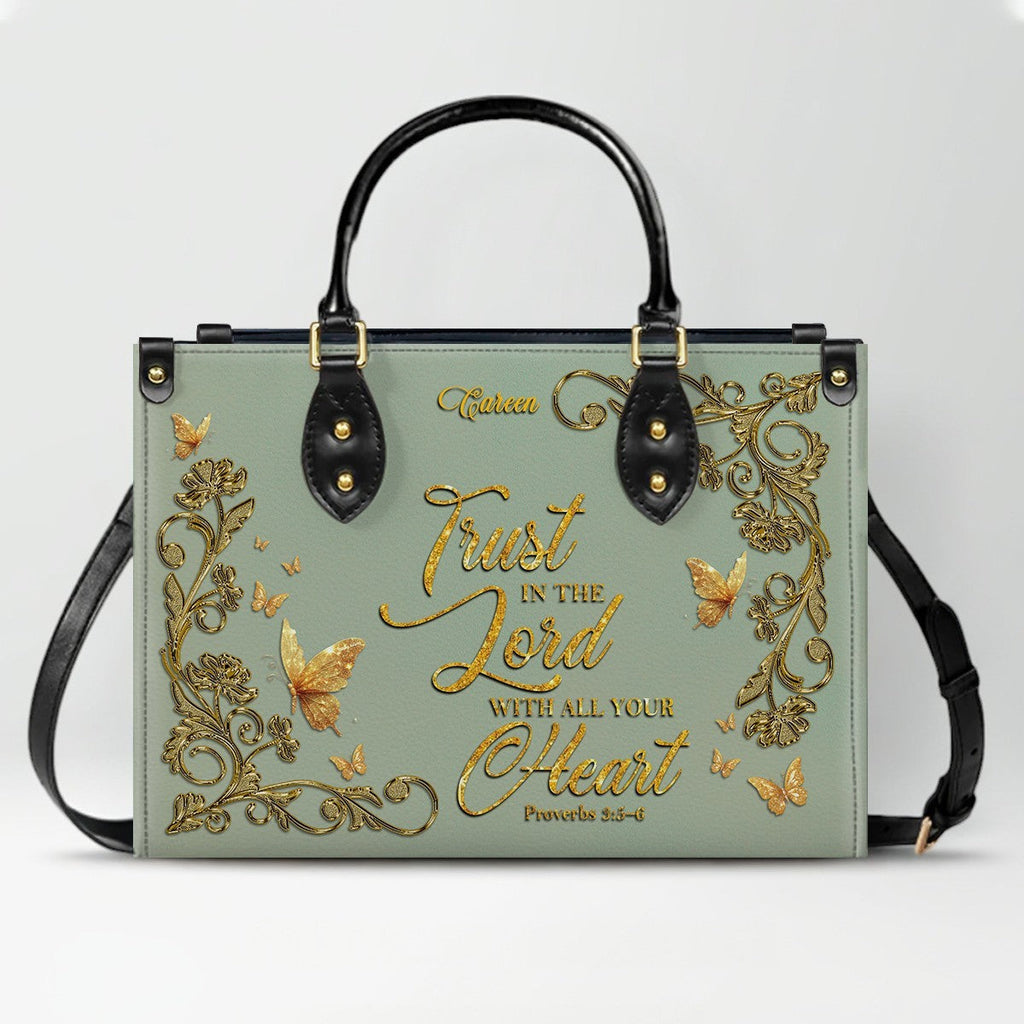 Personalized Bible Verse Leather Handbag