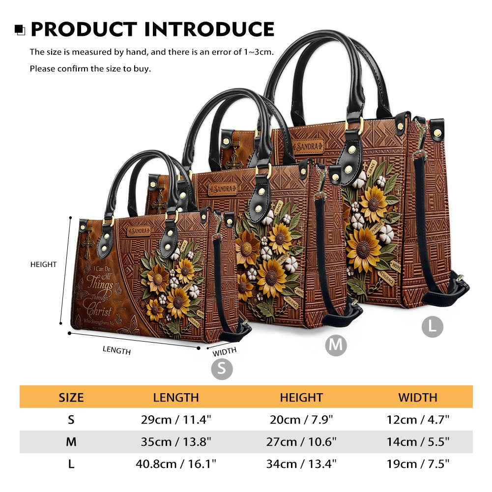 Personalized Bible Verse Leather Handbag