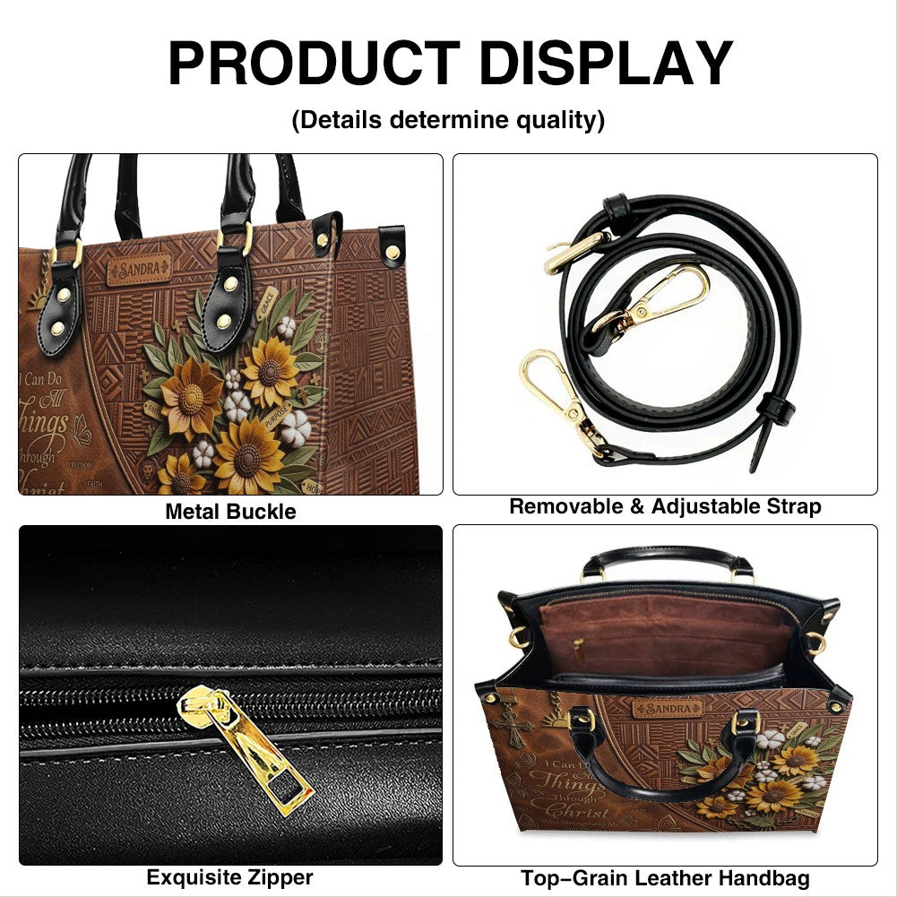 Personalized Bible Verse Leather Handbag