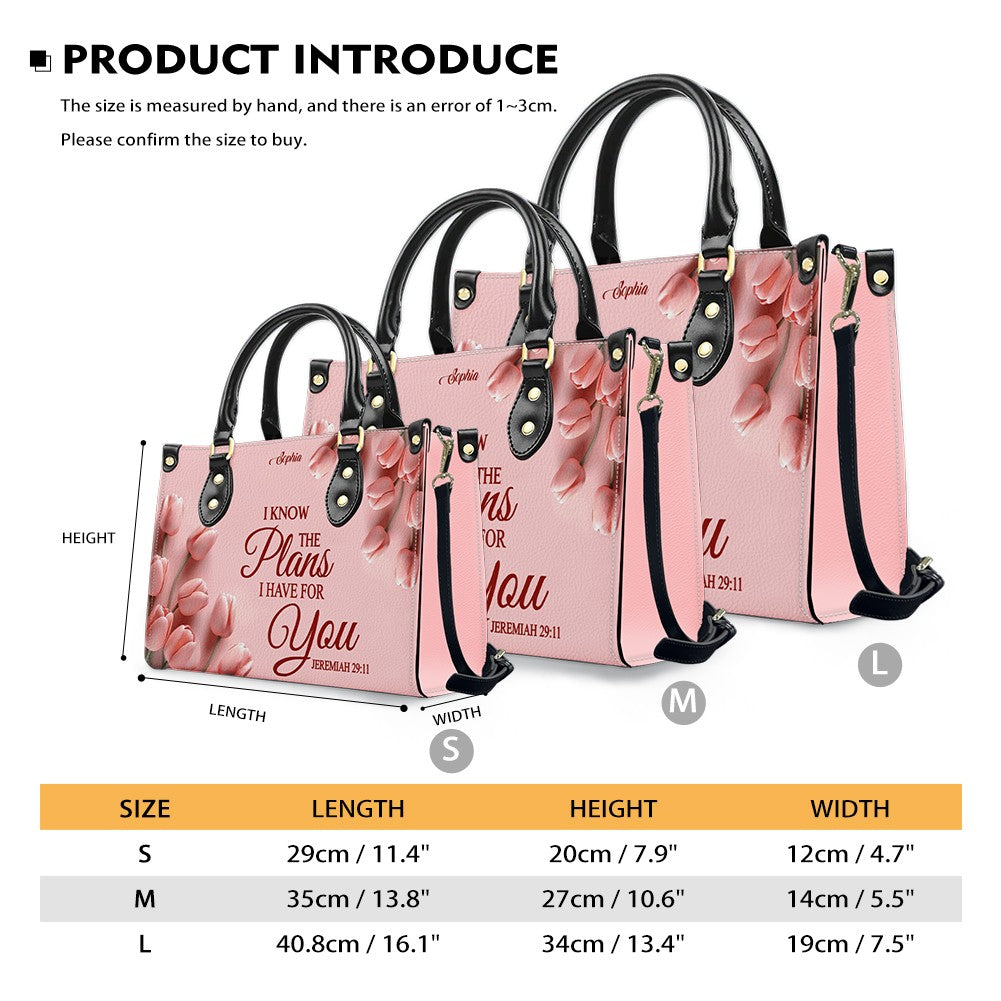 Personalized Pink Tulip Christian Handbag Set