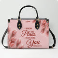 Personalized Pink Tulip Christian Leather Handbag