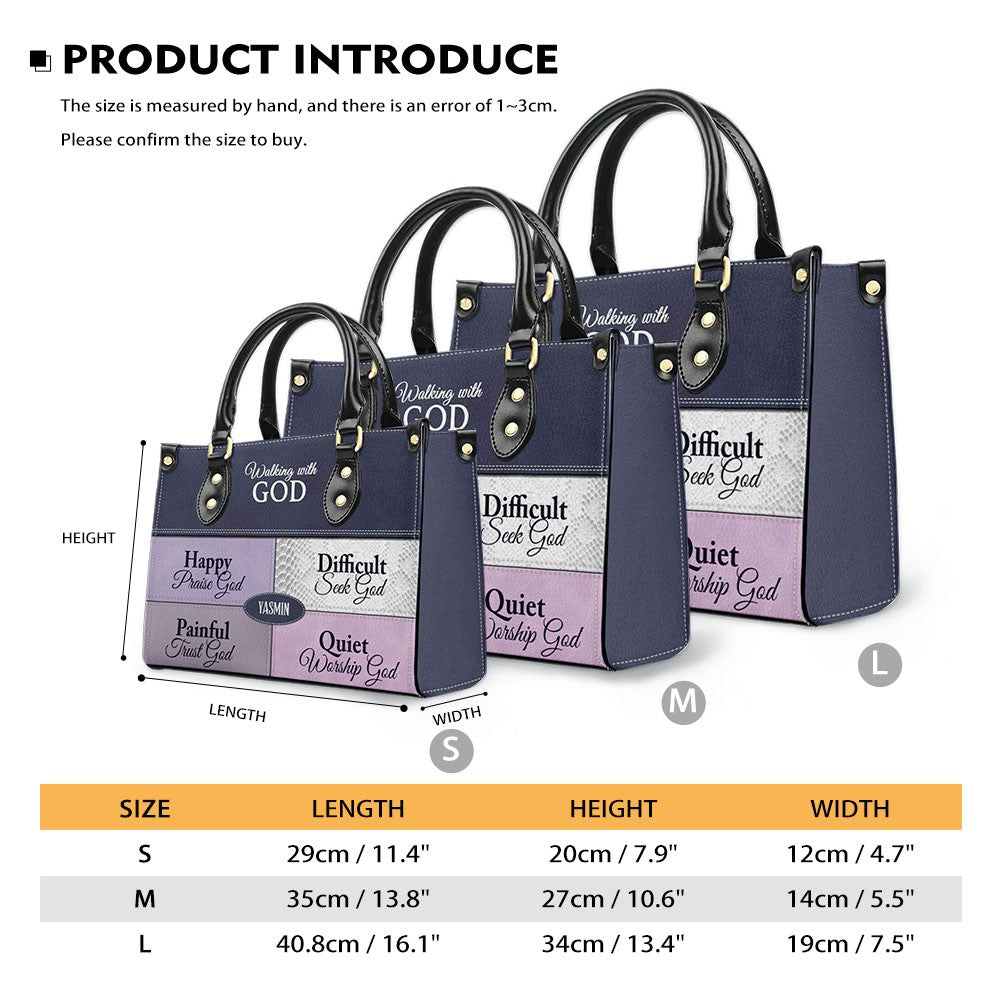 Personalized Walking with God Leather Handbag