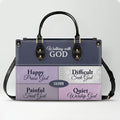 Personalized Walking with God Leather Handbag