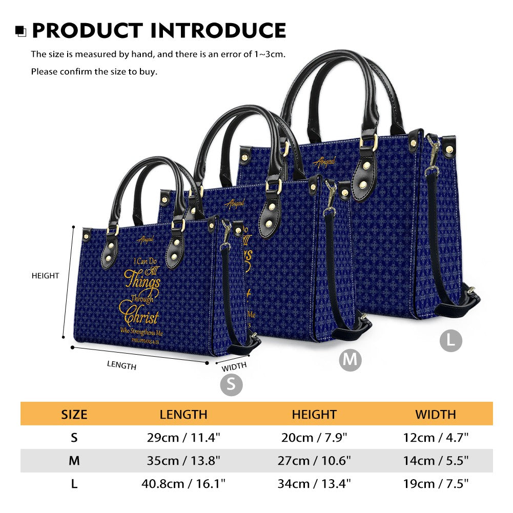 Personalized Philippians 4:13 Leather Handbag