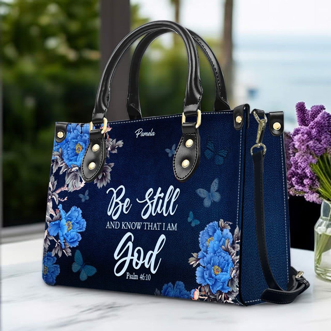 Personalized Christian Leather Purse - Navy