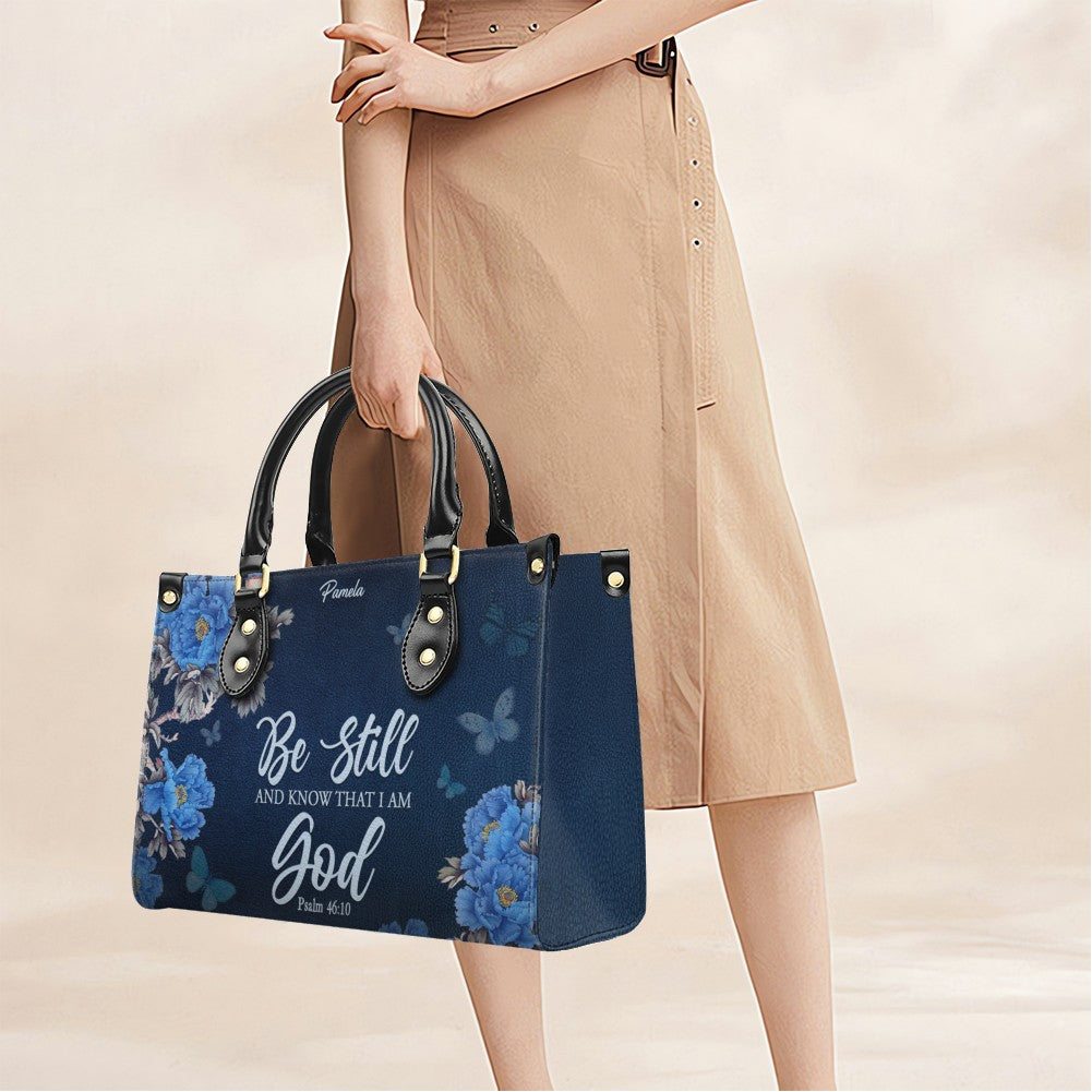 Personalized Christian Leather Purse - Navy