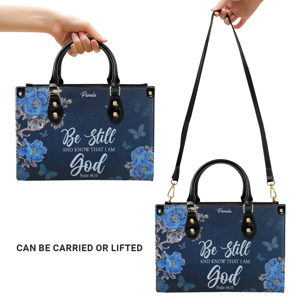 Personalized Christian Leather Purse - Navy