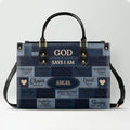 Custom God Says I Am Leather Handbag & Purse Set