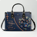 Personalized Christian Floral Leather Handbag