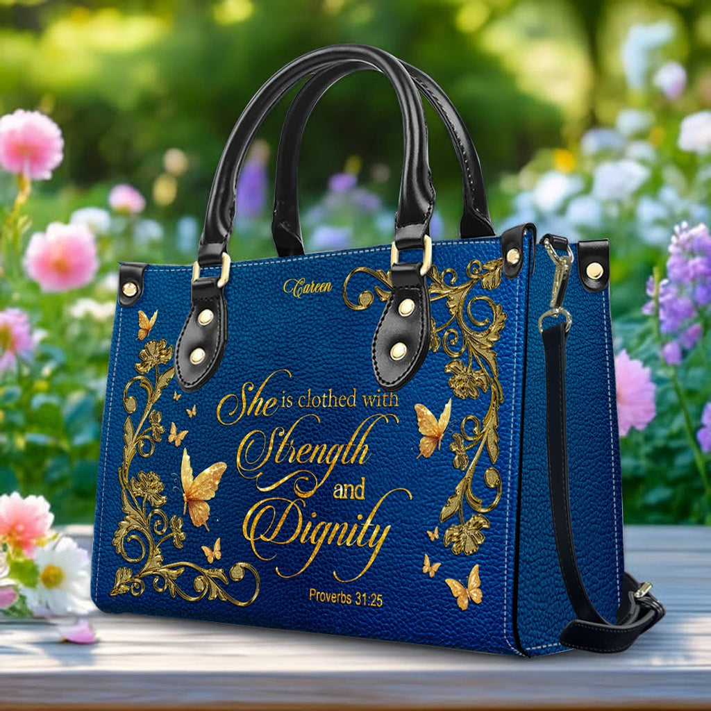 Personalized Daughter of the King Leather Handbag