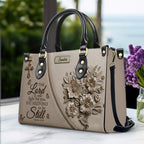 Personalized Exodus 14:14 Christian Leather Tote
