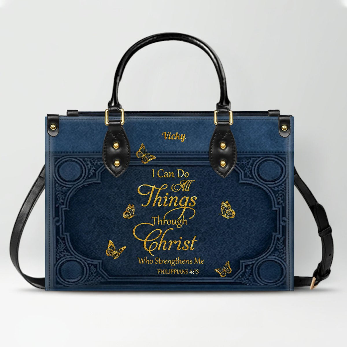 "I Can Do All Things" Personalized Leather Bag Set