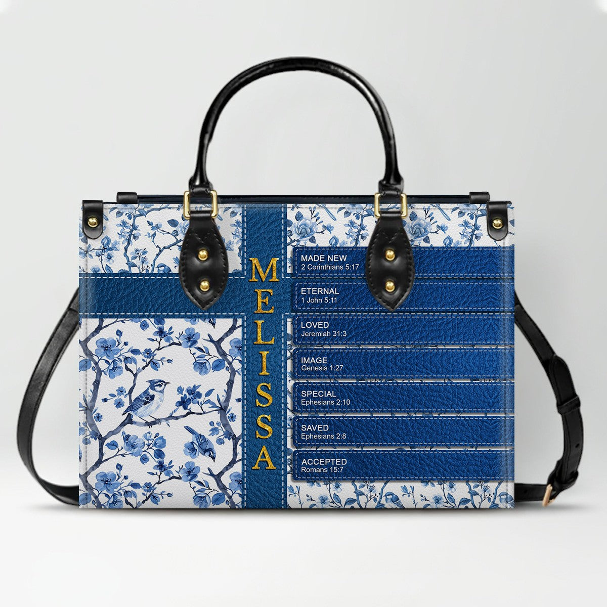 Custom Christian Bible Verse Leather Handbag