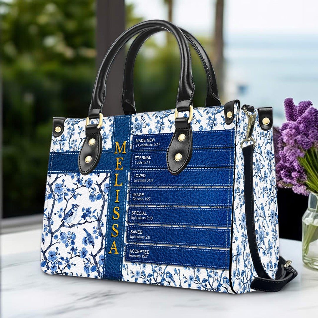 Custom Christian Bible Verse Leather Handbag