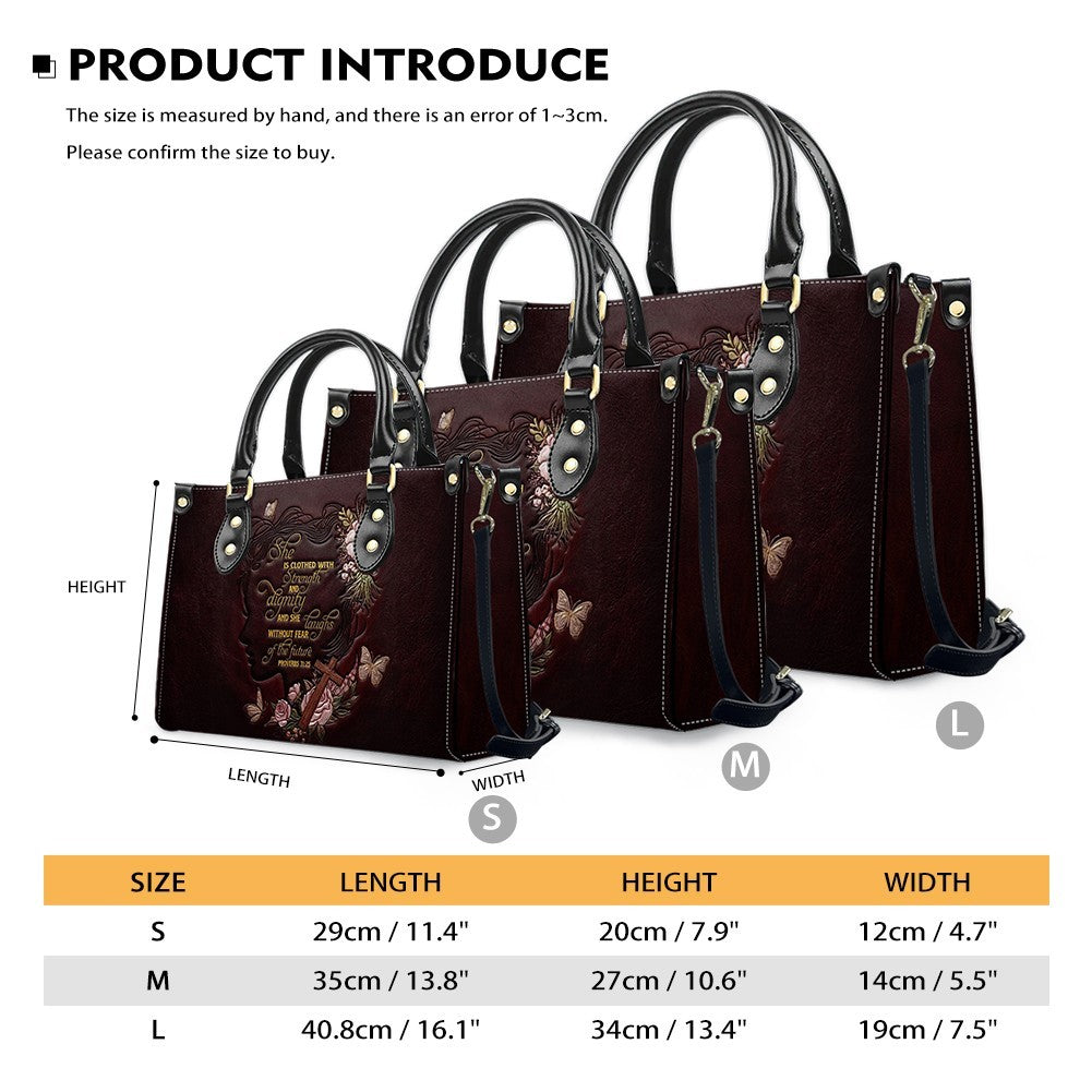 Custom Proverbs 31 Burgundy Leather Handbag