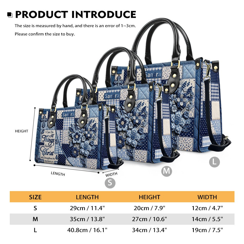 Personalized Bible Verse Leather Handbag