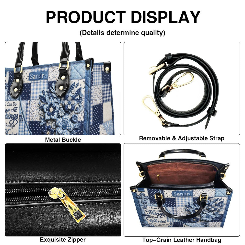 Personalized Bible Verse Leather Handbag
