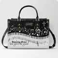 Personalized Christian Hymn Leather Tote Bag