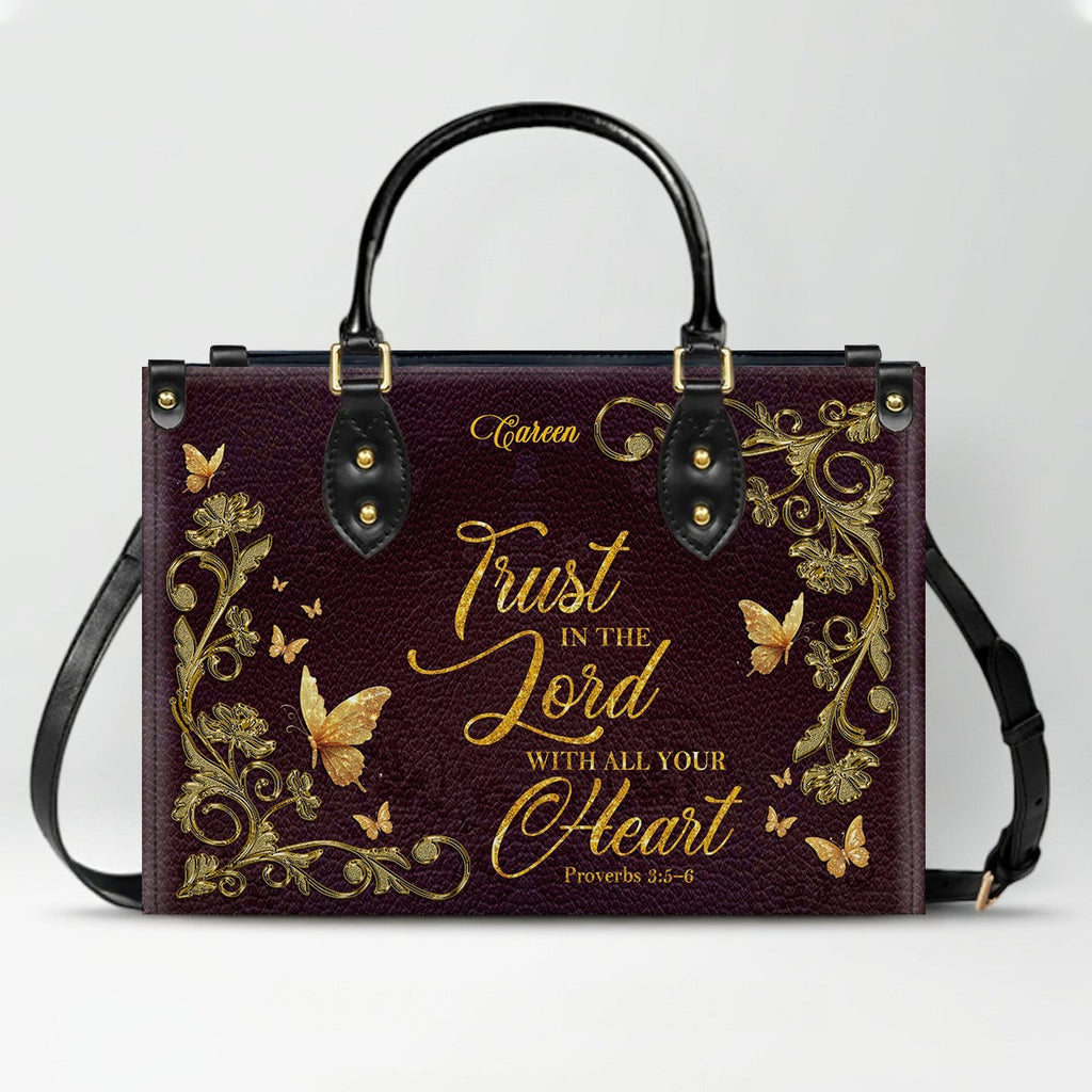 Personalized Bible Verse Leather Handbag