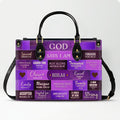 God Says You Are Personalized Purple Leather Tote