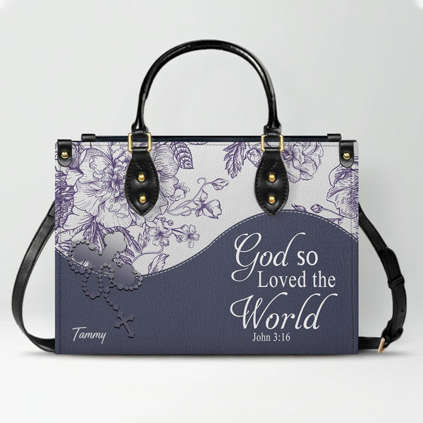 Personalized Bible Verse Leather Handbag