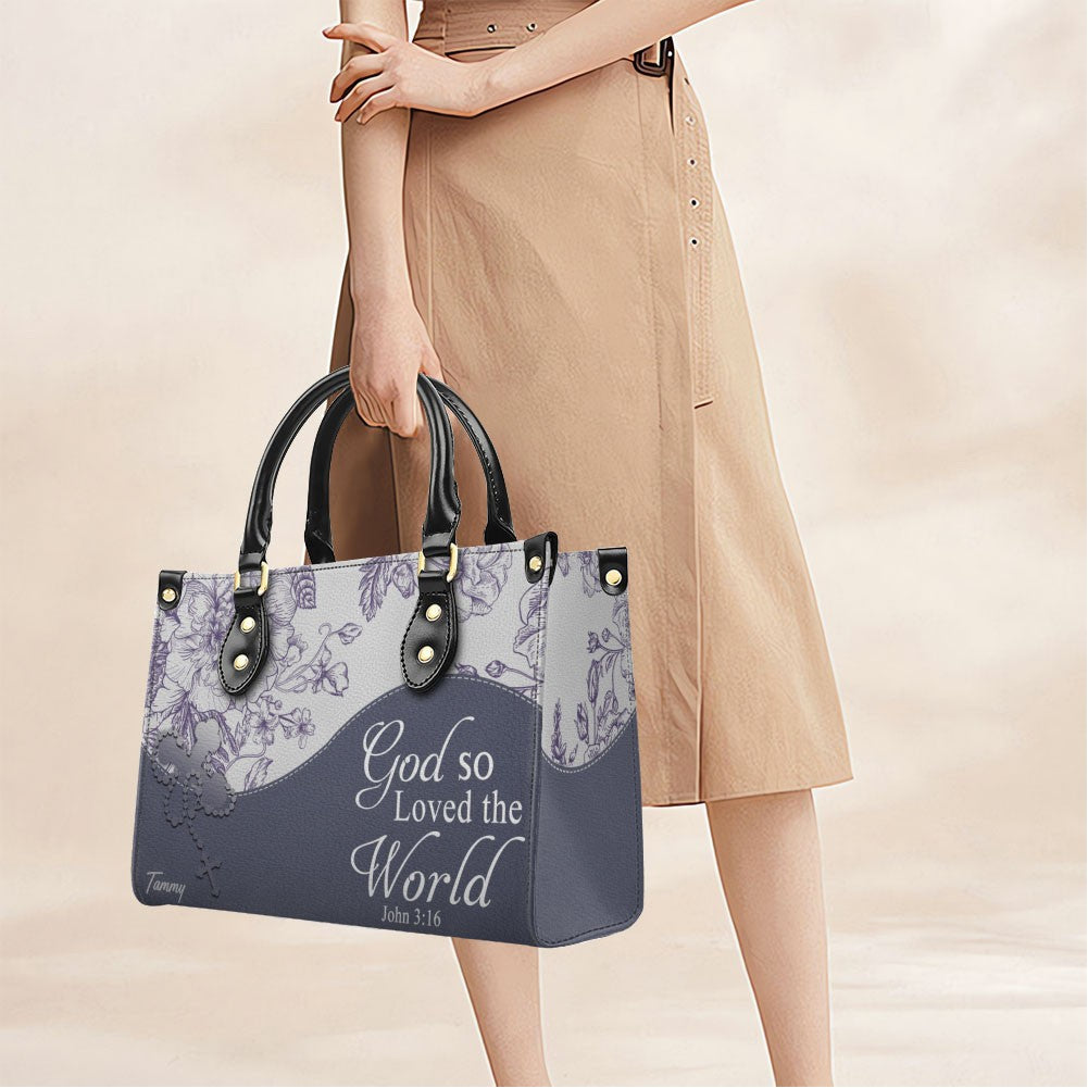 Personalized Bible Verse Leather Handbag