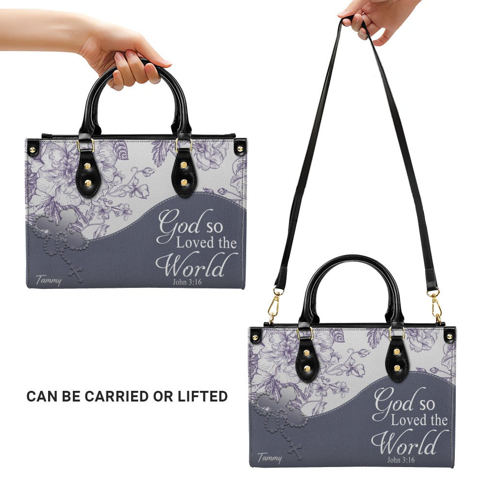 Personalized Bible Verse Leather Handbag