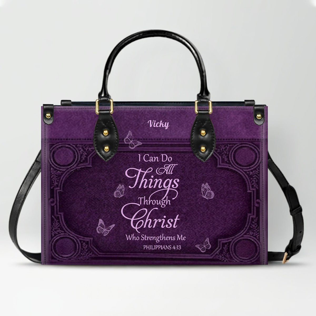"I Can Do All Things" Personalized Leather Bag Set